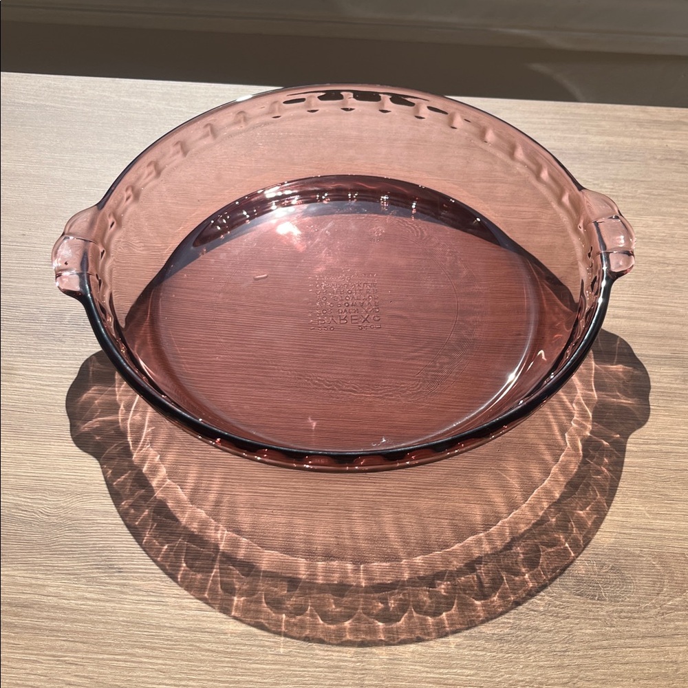 Vintage Pyrex Pink Glass Pie Plate Baking Dish Retro Kitchenware #229
